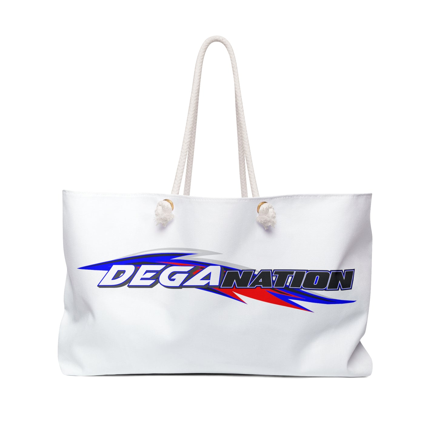 Stylish Weekender Bag for Travel, Gym, Sports, and Daily Use, Perfect Gift for Adventurers and Fitness Enthusiasts, DEGANATION Logo