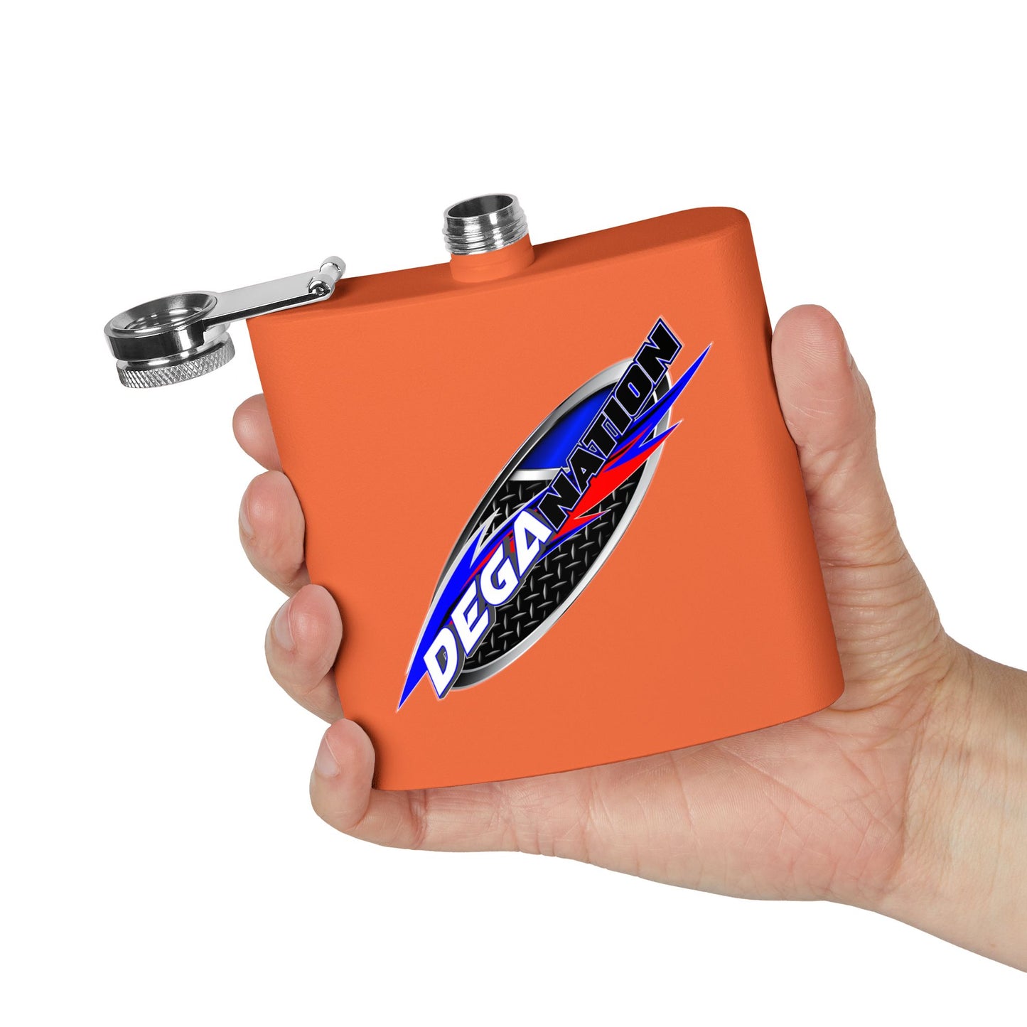 Personalized Deganation Stainless Steel Flask - 6oz Engraved Drinkware for Sports Enthusiasts
