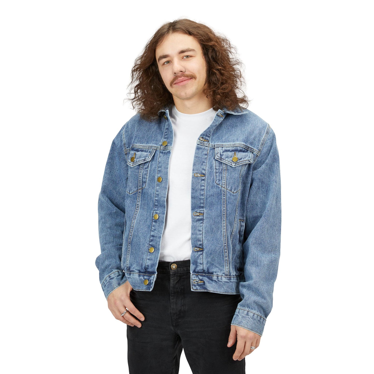 Stylish Men's Denim Jacket, Casual Outerwear, Fashion Staple, Trendy Layer, Unique Gift, Year-Round Style