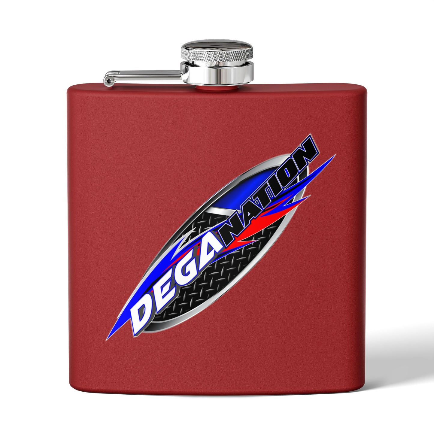 Personalized Deganation Stainless Steel Flask - 6oz Engraved Drinkware for Sports Enthusiasts
