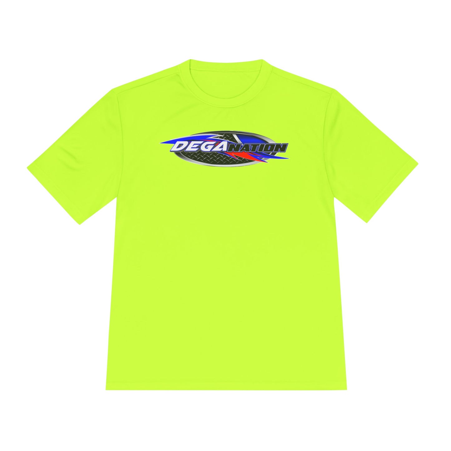 Sporty Unisex Moisture Wicking Tee with DEGA Design, Activewear, Workout T-Shirt, Gift for Athletes, Casual Summer Top