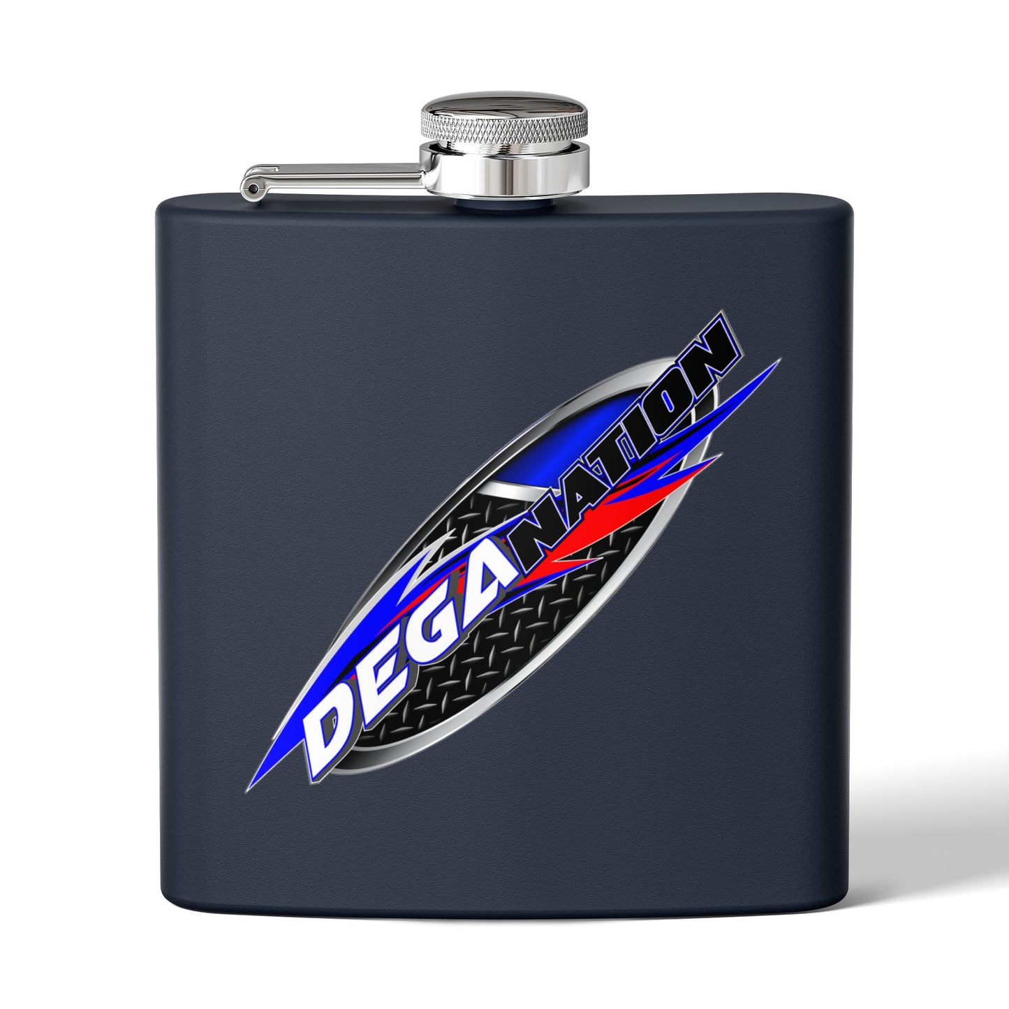 Personalized Deganation Stainless Steel Flask - 6oz Engraved Drinkware for Sports Enthusiasts
