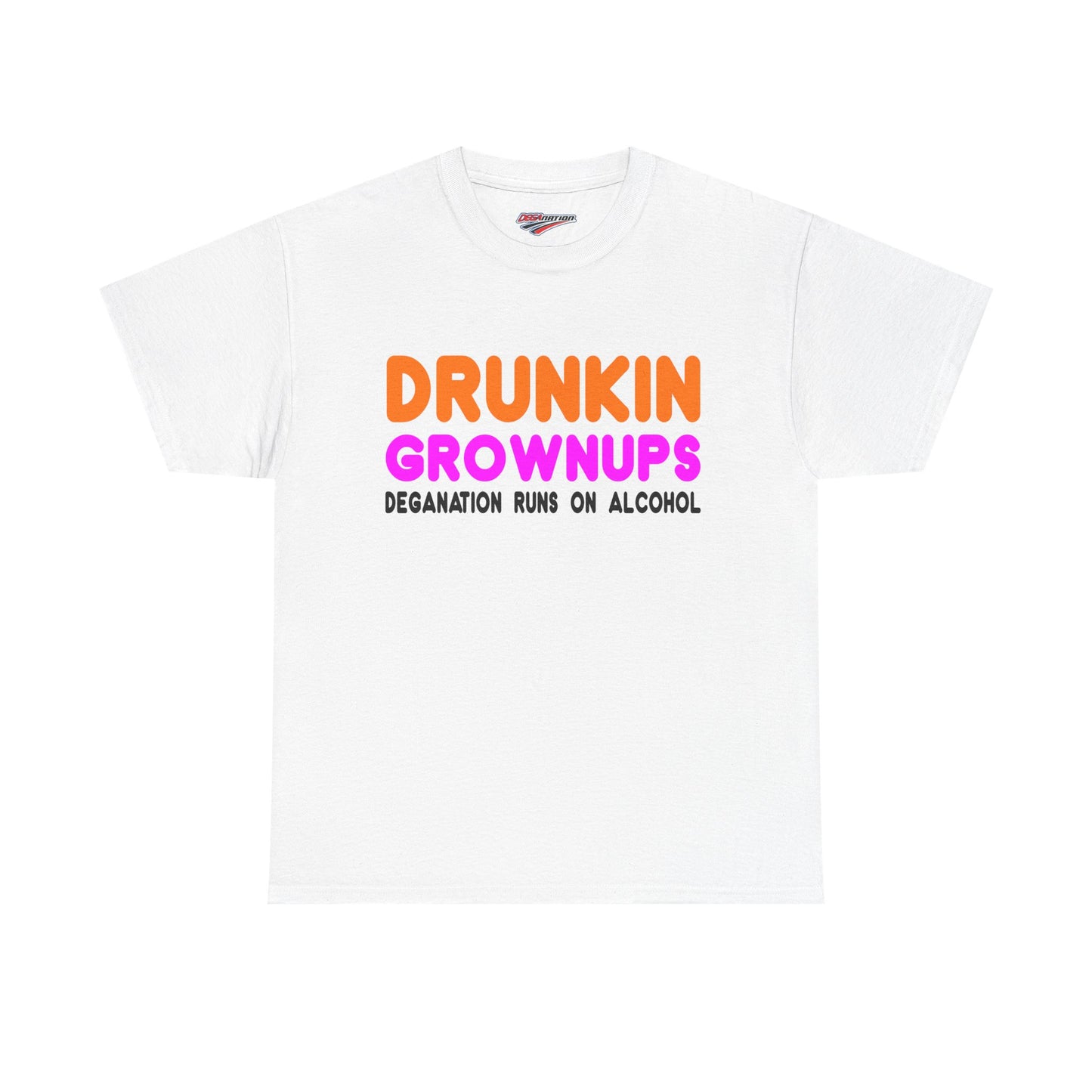 Funny Unisex Heavy Cotton Tee - "Drunkin Grownups" Graphic T-Shirt, Gift for Adults, Party Wear, Humor Shirt, Alcohol Lovers Tee
