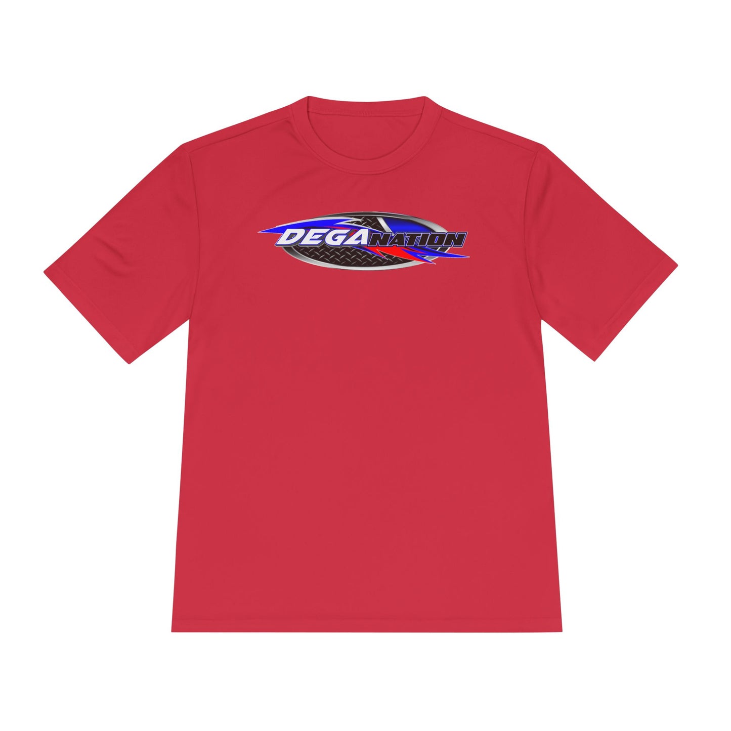 Sporty Unisex Moisture Wicking Tee with DEGA Design, Activewear, Workout T-Shirt, Gift for Athletes, Casual Summer Top