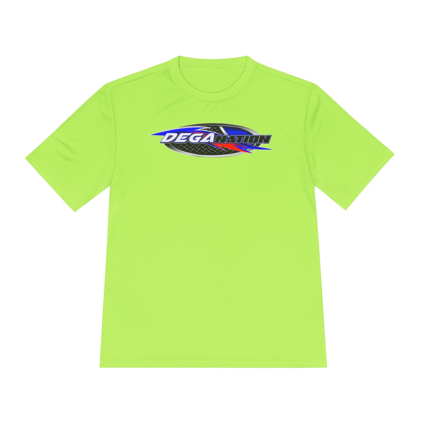 Sporty Unisex Moisture Wicking Tee with DEGA Design, Activewear, Workout T-Shirt, Gift for Athletes, Casual Summer Top