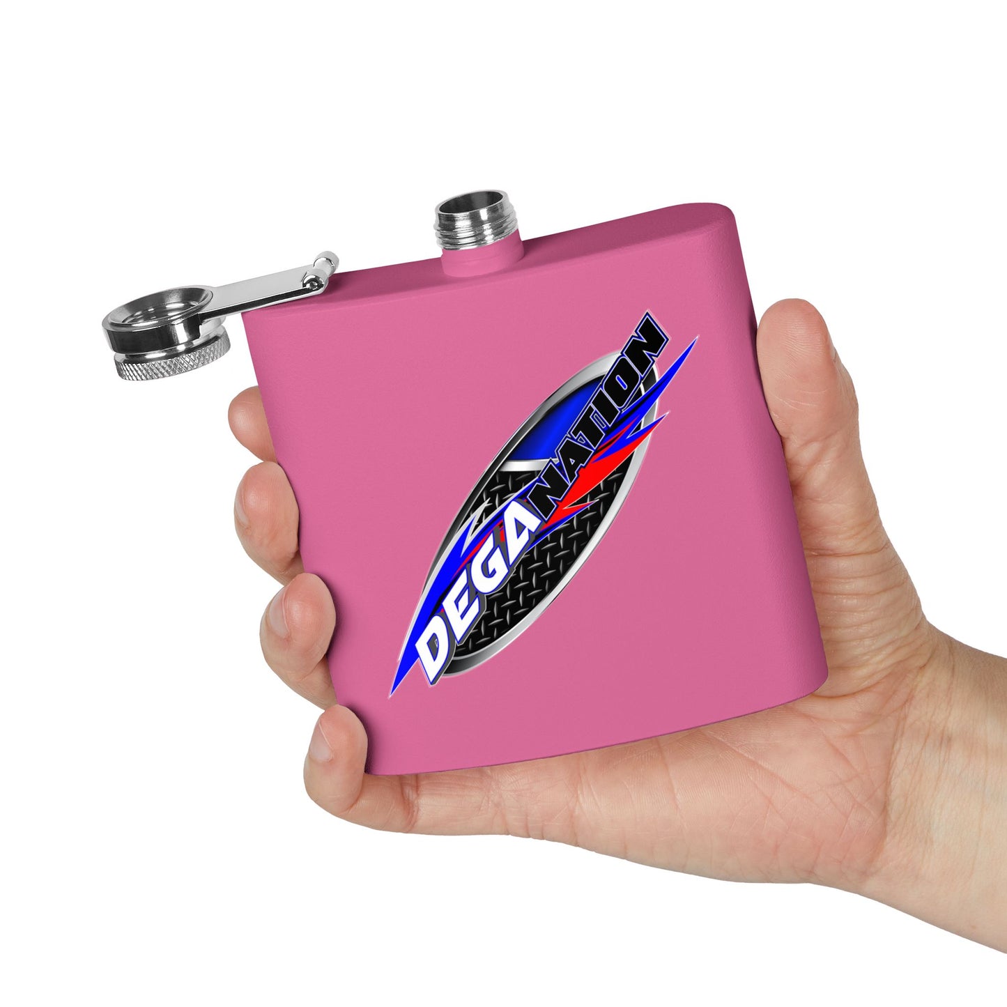Personalized Deganation Stainless Steel Flask - 6oz Engraved Drinkware for Sports Enthusiasts