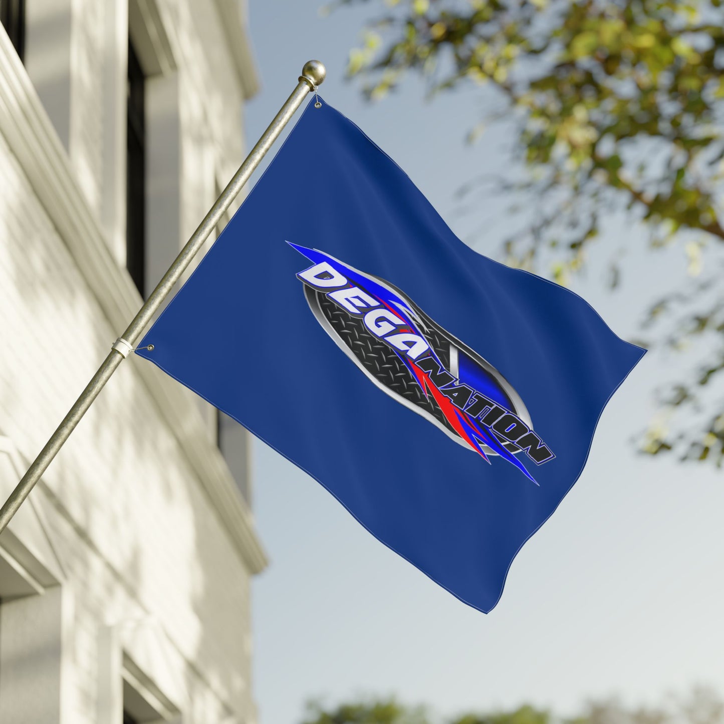 DEGA Nation Racing Flag — Double-Sided Outdoor Banner