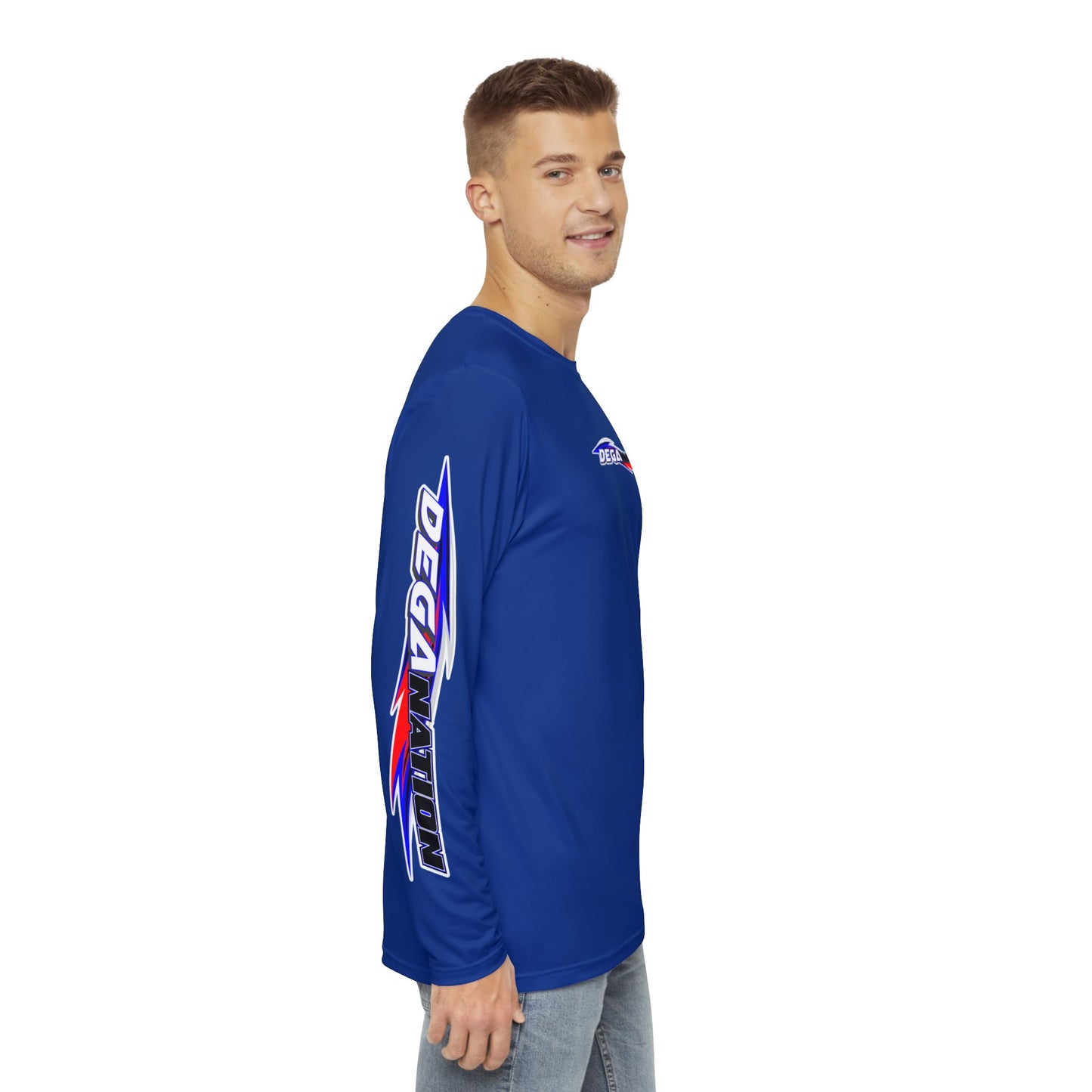 Men's Long Sleeve Shirt with DegaNation Design - Cool, Casual Wear for Sports Lovers, Gifts, Relaxation, and Outdoor Activities