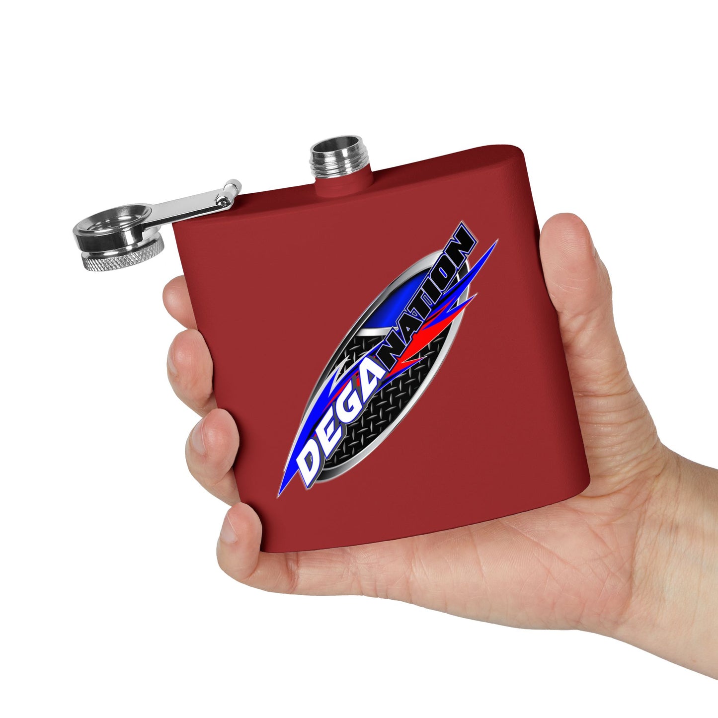 Personalized Deganation Stainless Steel Flask - 6oz Engraved Drinkware for Sports Enthusiasts
