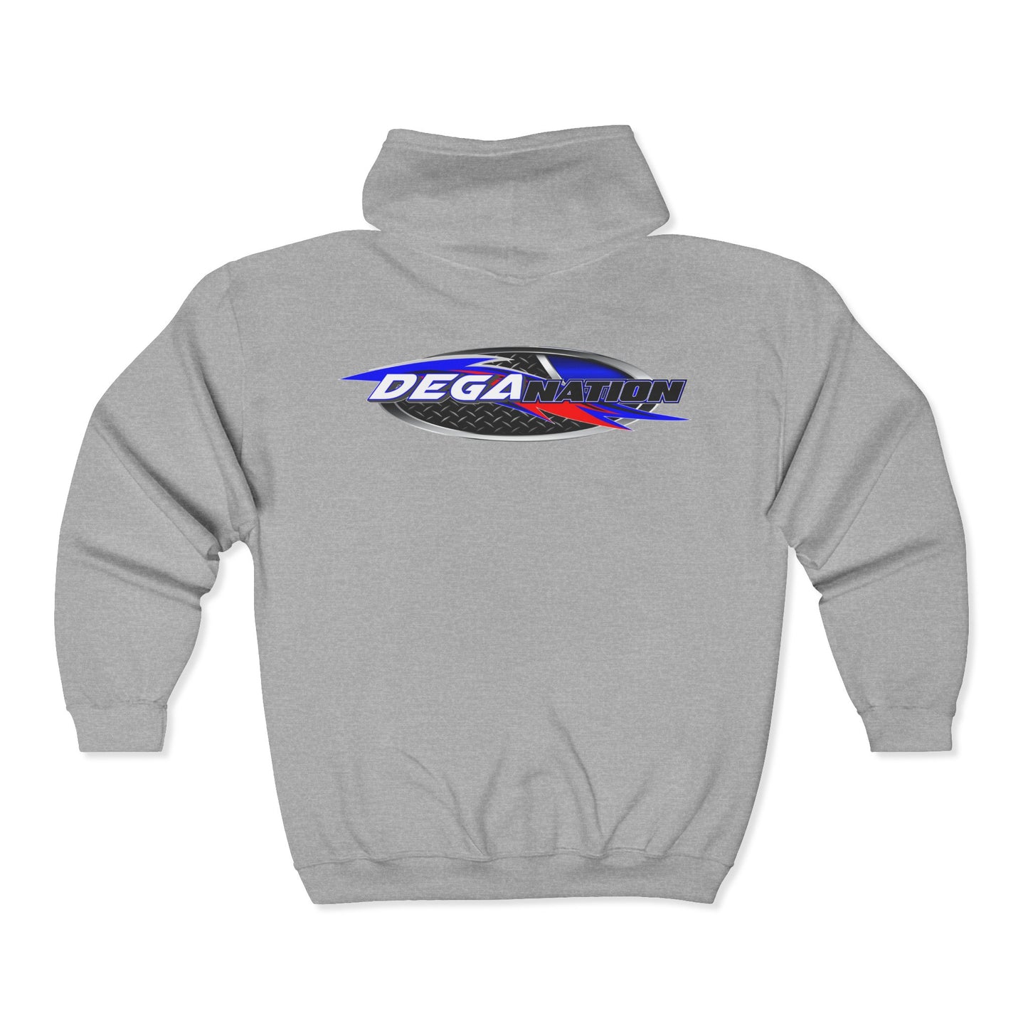 DEGA Nation Full Zip Hoodie - Unisex Athletic Sweatshirt for Race Fans