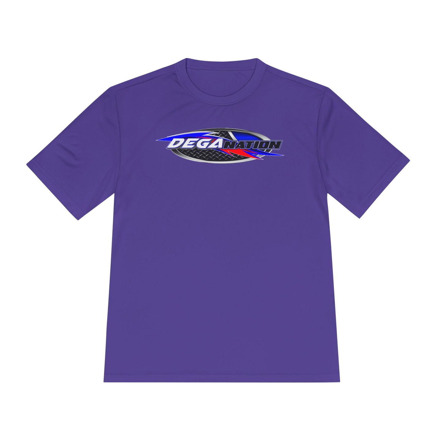 Sporty Unisex Moisture Wicking Tee with DEGA Design, Activewear, Workout T-Shirt, Gift for Athletes, Casual Summer Top