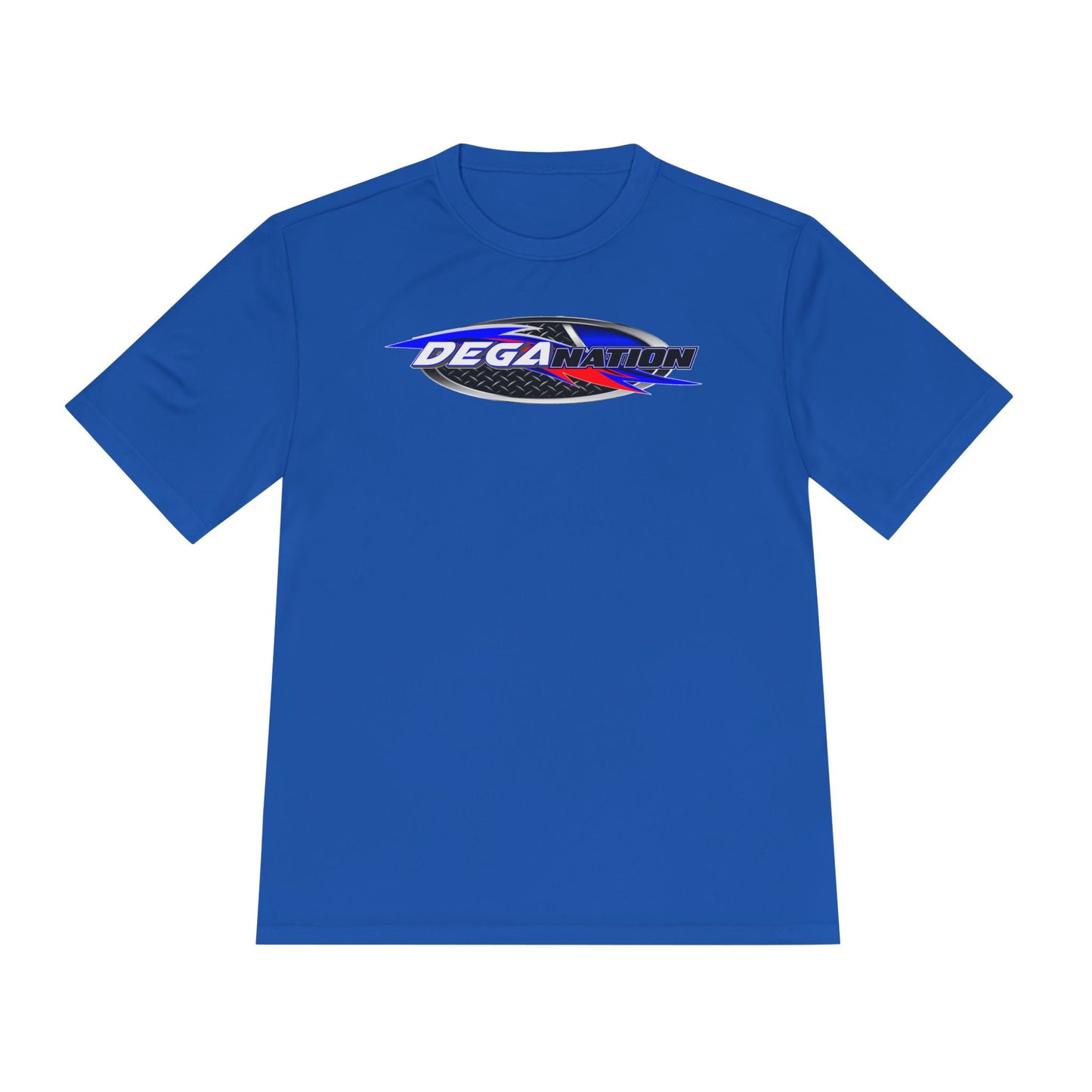 Sporty Unisex Moisture Wicking Tee with DEGA Design, Activewear, Workout T-Shirt, Gift for Athletes, Casual Summer Top