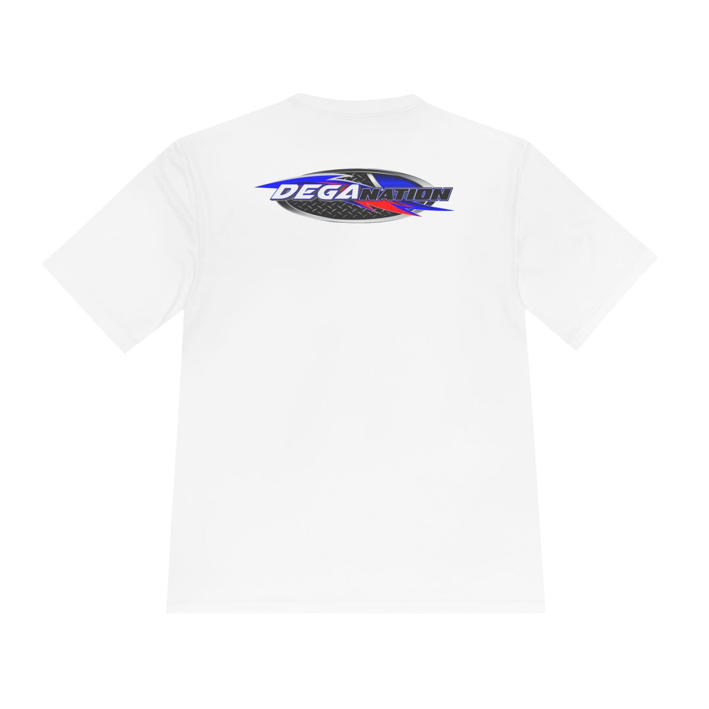 Sporty Unisex Moisture Wicking Tee with DEGA Design, Activewear, Workout T-Shirt, Gift for Athletes, Casual Summer Top