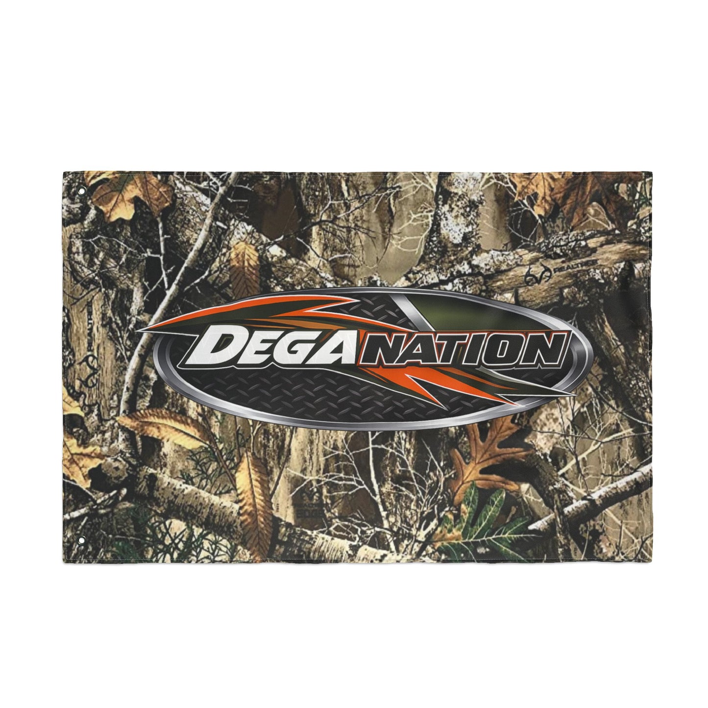 DegaNation Camo Double-Sided Flag — Outdoor Hunting & Truck Banner