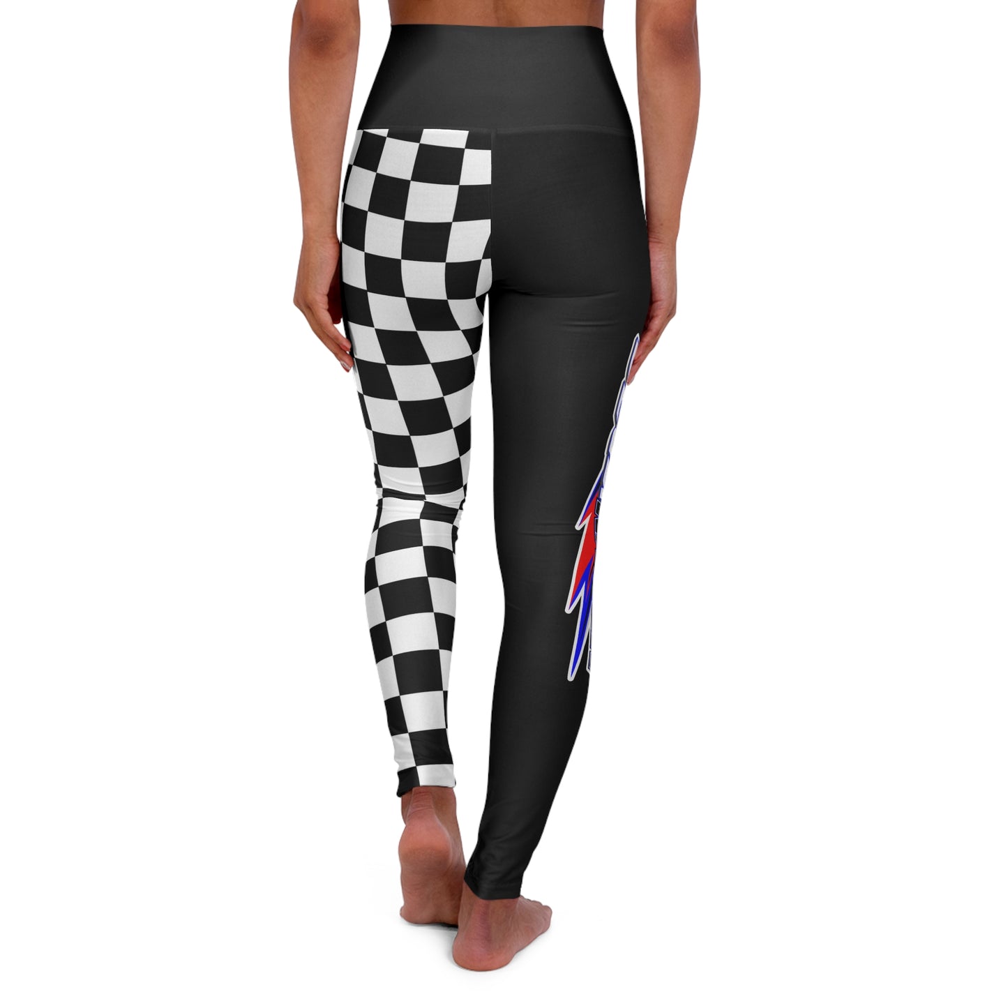 Trendy High Waisted Yoga Leggings, Checkered Print, Exercise Wear, Gift for Fitness Lovers, Stylish Athleisure