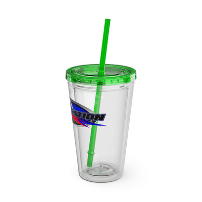 16oz Sunsplash Double-Wall Tumbler with Straw