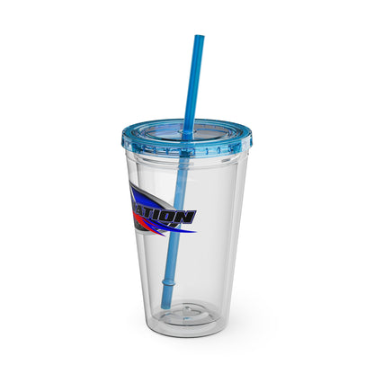 16oz Sunsplash Double-Wall Tumbler with Straw