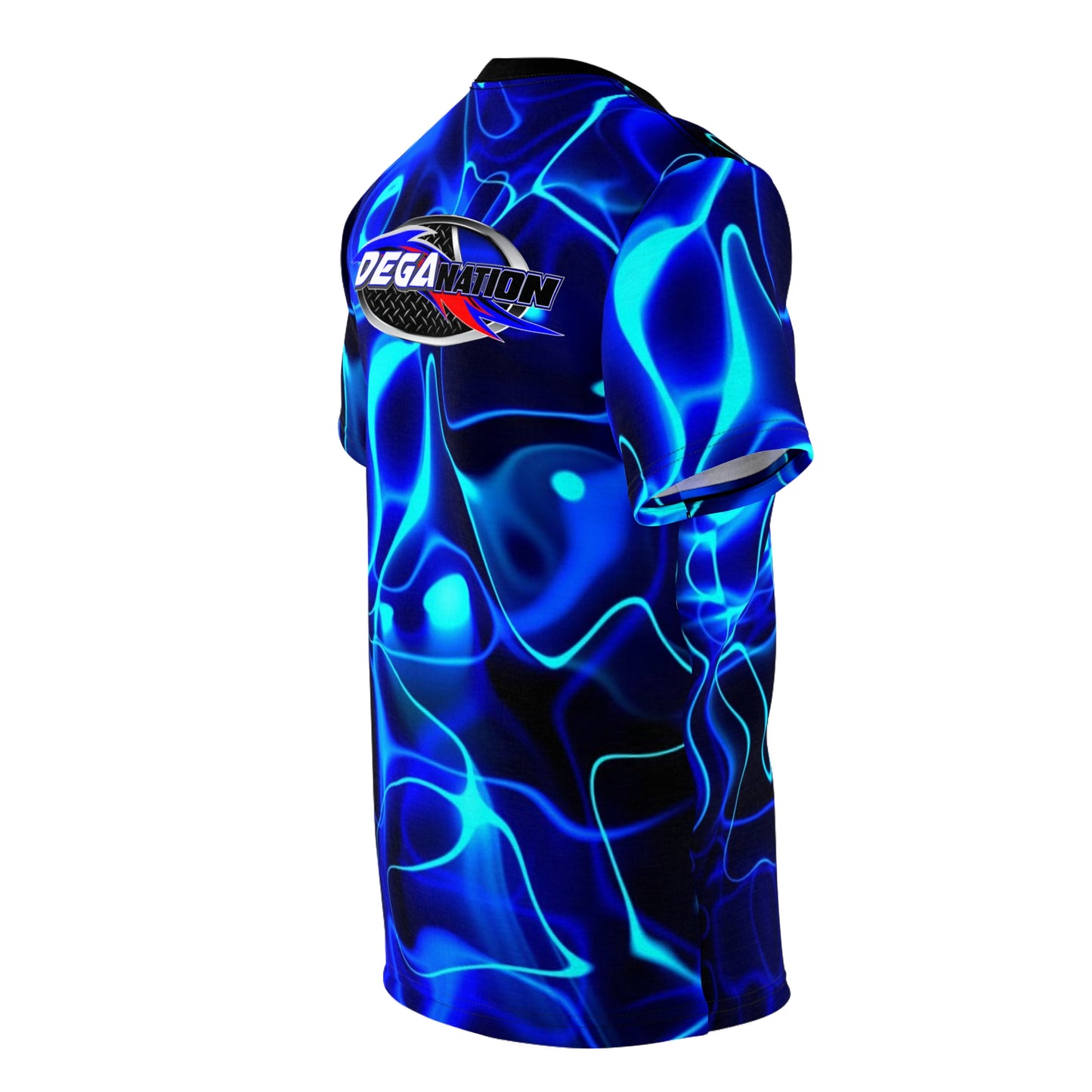 DegaNation Blue Liquid Wave All-Over Print Tee