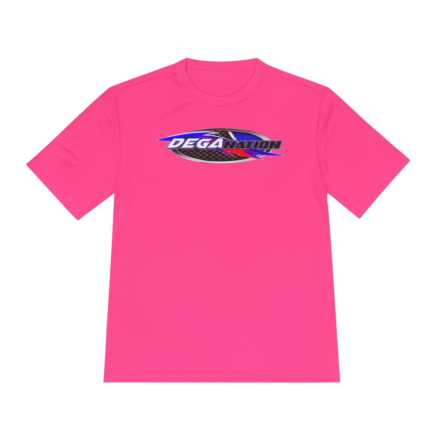 Sporty Unisex Moisture Wicking Tee with DEGA Design, Activewear, Workout T-Shirt, Gift for Athletes, Casual Summer Top