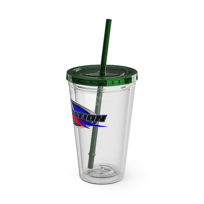 16oz Sunsplash Double-Wall Tumbler with Straw
