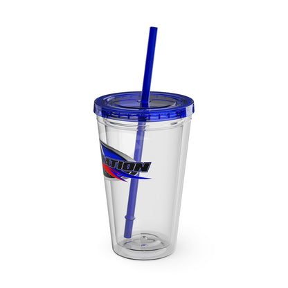 16oz Sunsplash Double-Wall Tumbler with Straw