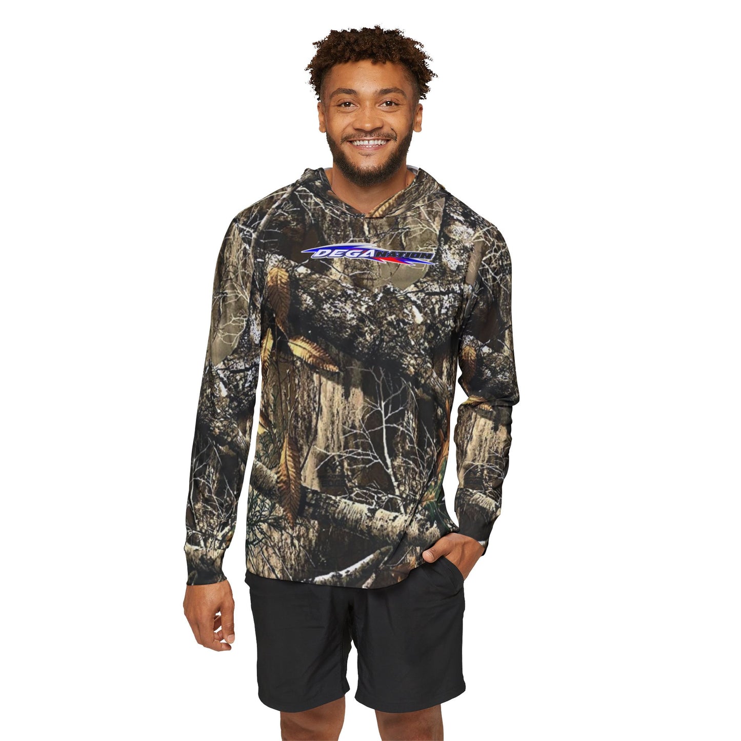 Camo Men's Sports Warmup Hoodie — All-Over Realtree-Style Hunting Print