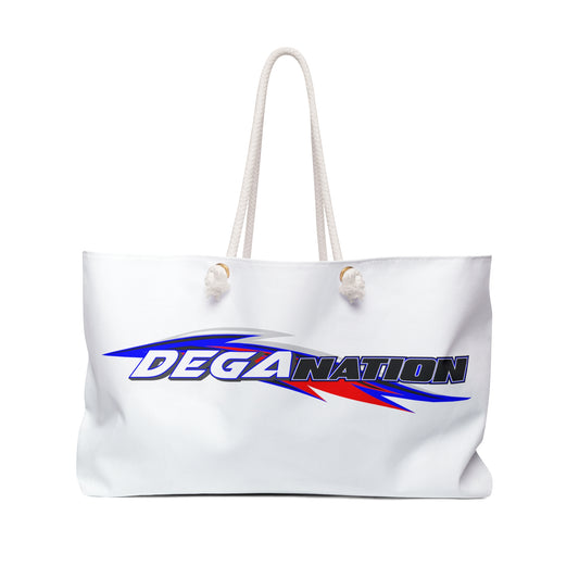 Stylish Weekender Bag for Travel, Gym, Sports, and Daily Use, Perfect Gift for Adventurers and Fitness Enthusiasts, DEGANATION Logo