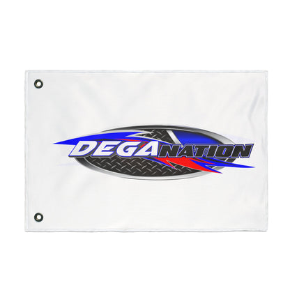 DegaNation Racing Flag — Double-Sided Motorsport Banner