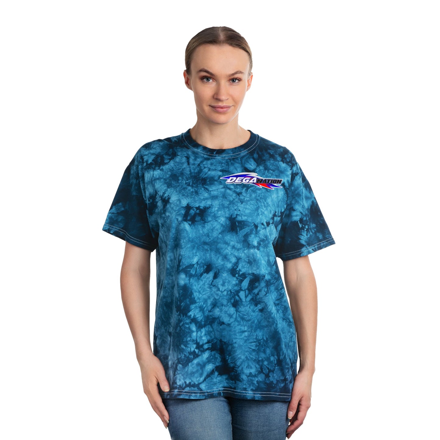 Crystal Blue Tie-Dye Tee, Vibrant Summer Fashion, Casual Wear, Beach Day Essential, Unique Gift for Friends