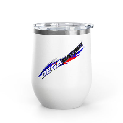 Personalized Wine Tumbler, 12oz - Perfect for Wine Lovers, Gift for Him/Her, Deganation Design, Party Favor, Celebration Drinkware