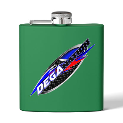 Personalized Deganation Stainless Steel Flask - 6oz Engraved Drinkware for Sports Enthusiasts