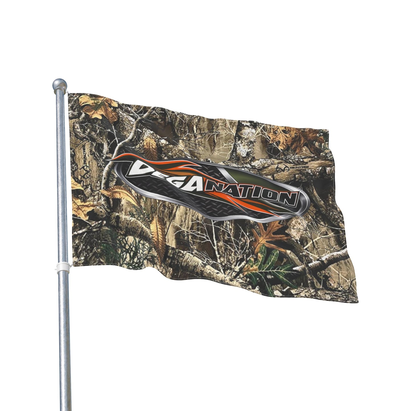 DegaNation Camo Double-Sided Flag — Outdoor Hunting & Truck Banner