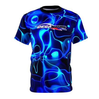DegaNation Blue Liquid Wave All-Over Print Tee