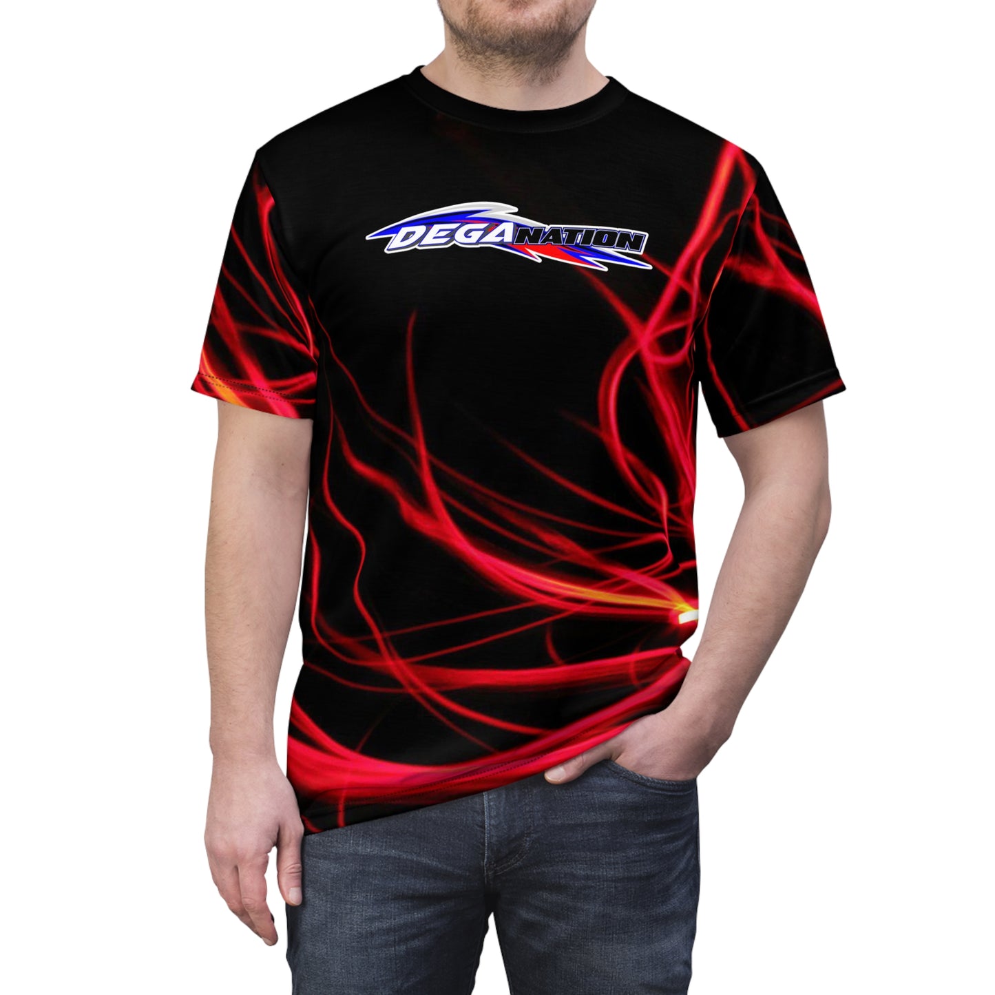 Dega Nation Red Flame All-Over Print Tee