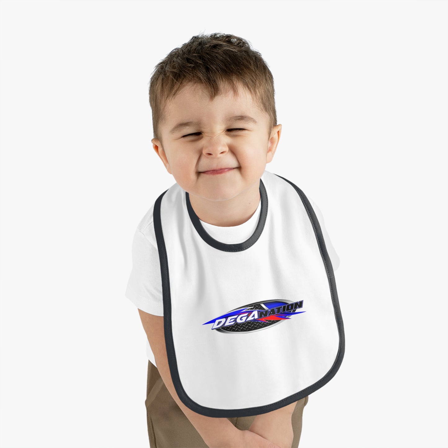 Baby Jersey Bib with Contrast Trim - Fun for Mealtime, Perfect Gift for Baby Showers, Toddler Eating Bib, Customizable Bib, Cute Bib [...]