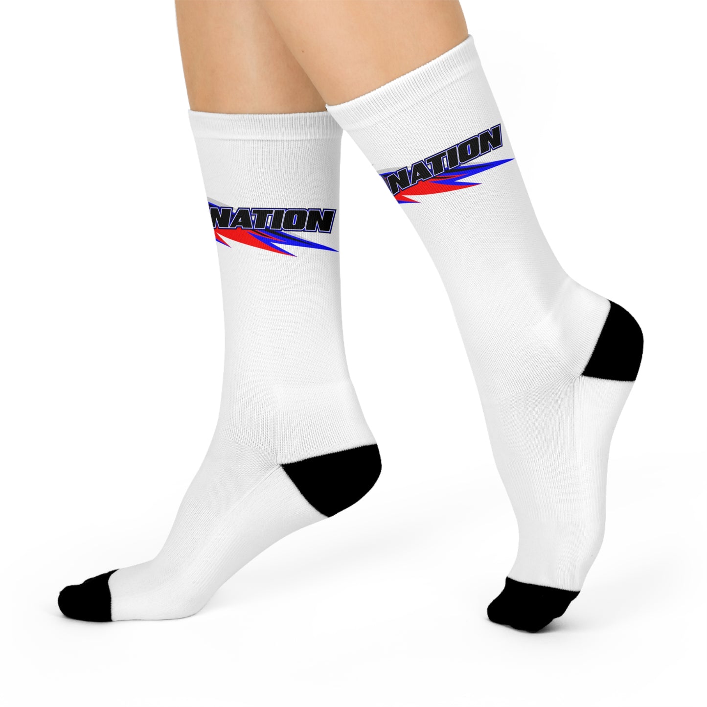 Mega Nation Cushioned Crew Socks | Comfy Sports Socks for Active Lifestyle, Gift for Sports Lovers, Casual Wear, Men's & Women's Socks
