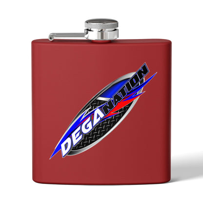 Personalized Deganation Stainless Steel Flask - 6oz Engraved Drinkware for Sports Enthusiasts