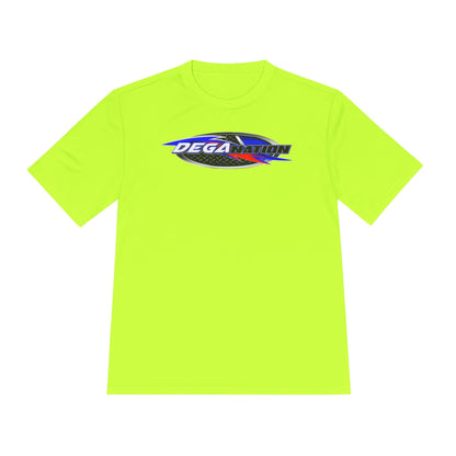 Sporty Unisex Moisture Wicking Tee with DEGA Design, Activewear, Workout T-Shirt, Gift for Athletes, Casual Summer Top