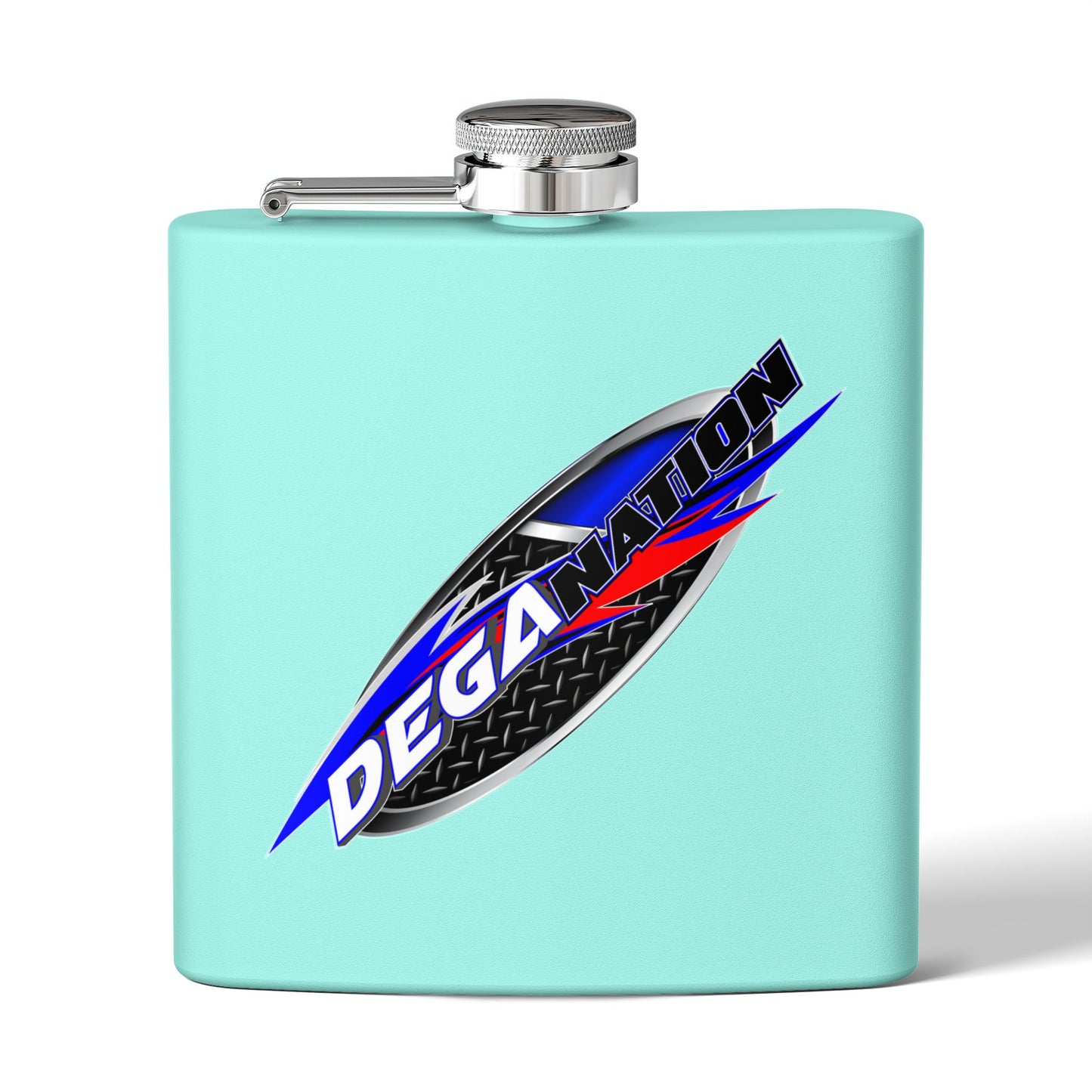 Personalized Deganation Stainless Steel Flask - 6oz Engraved Drinkware for Sports Enthusiasts