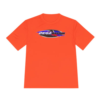 Sporty Unisex Moisture Wicking Tee with DEGA Design, Activewear, Workout T-Shirt, Gift for Athletes, Casual Summer Top