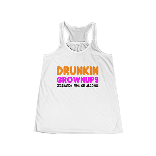 Drunkin Grownups Flowy Tank Top, Fun Summer Top, Party Wear, Gifts for Friends, Cute Relaxed Style