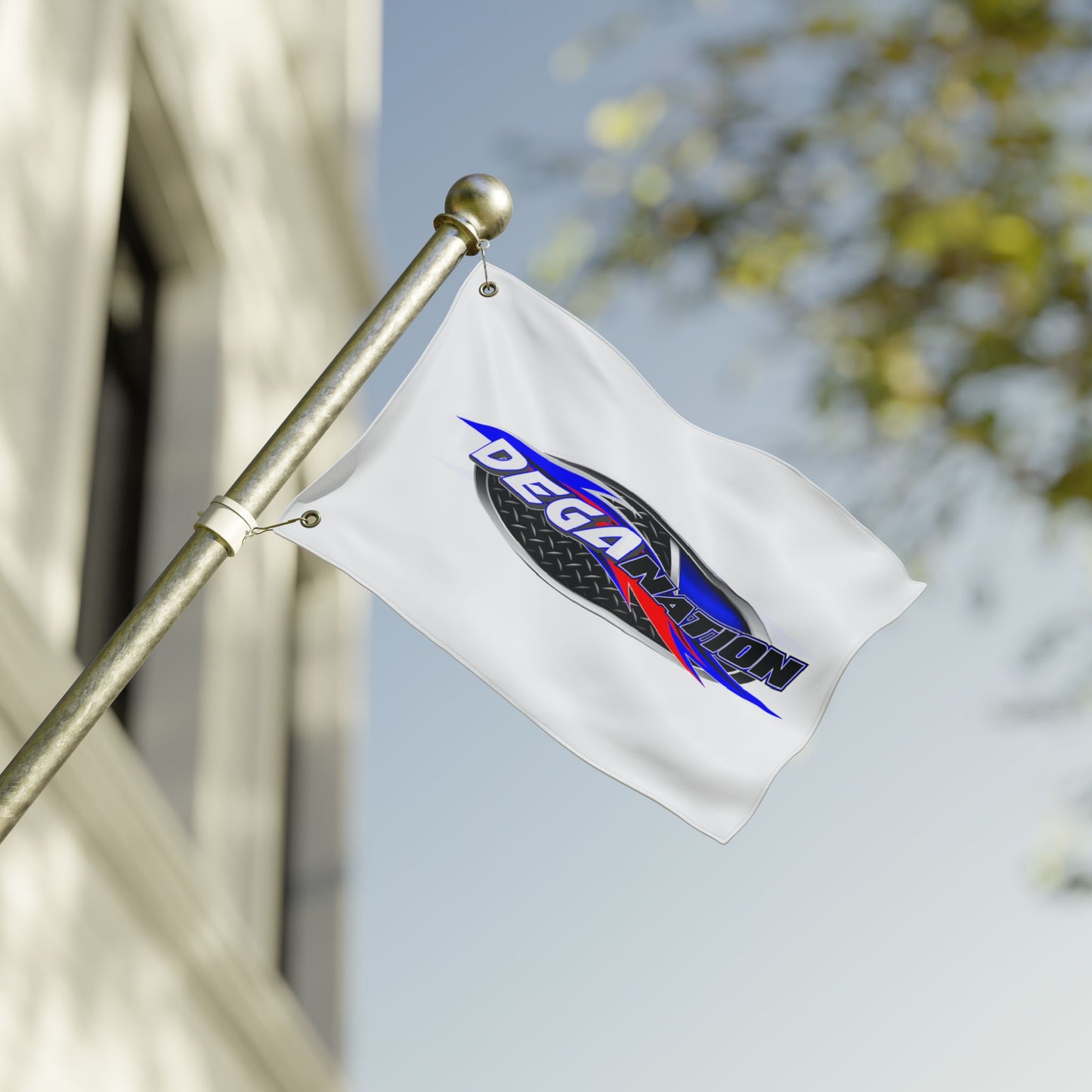 DegaNation Racing Flag — Double-Sided Motorsport Banner