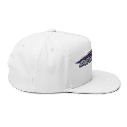 Stylish Flat Bill Cap - Embroidered DESA Nation, Sporty Hat, Gift for Sports Fans, Custom Snapback, Fashionable Headwear