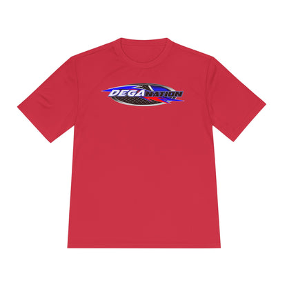 Sporty Unisex Moisture Wicking Tee with DEGA Design, Activewear, Workout T-Shirt, Gift for Athletes, Casual Summer Top