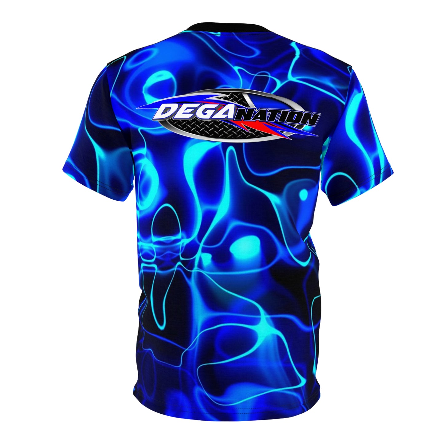 DegaNation Blue Liquid Wave All-Over Print Tee