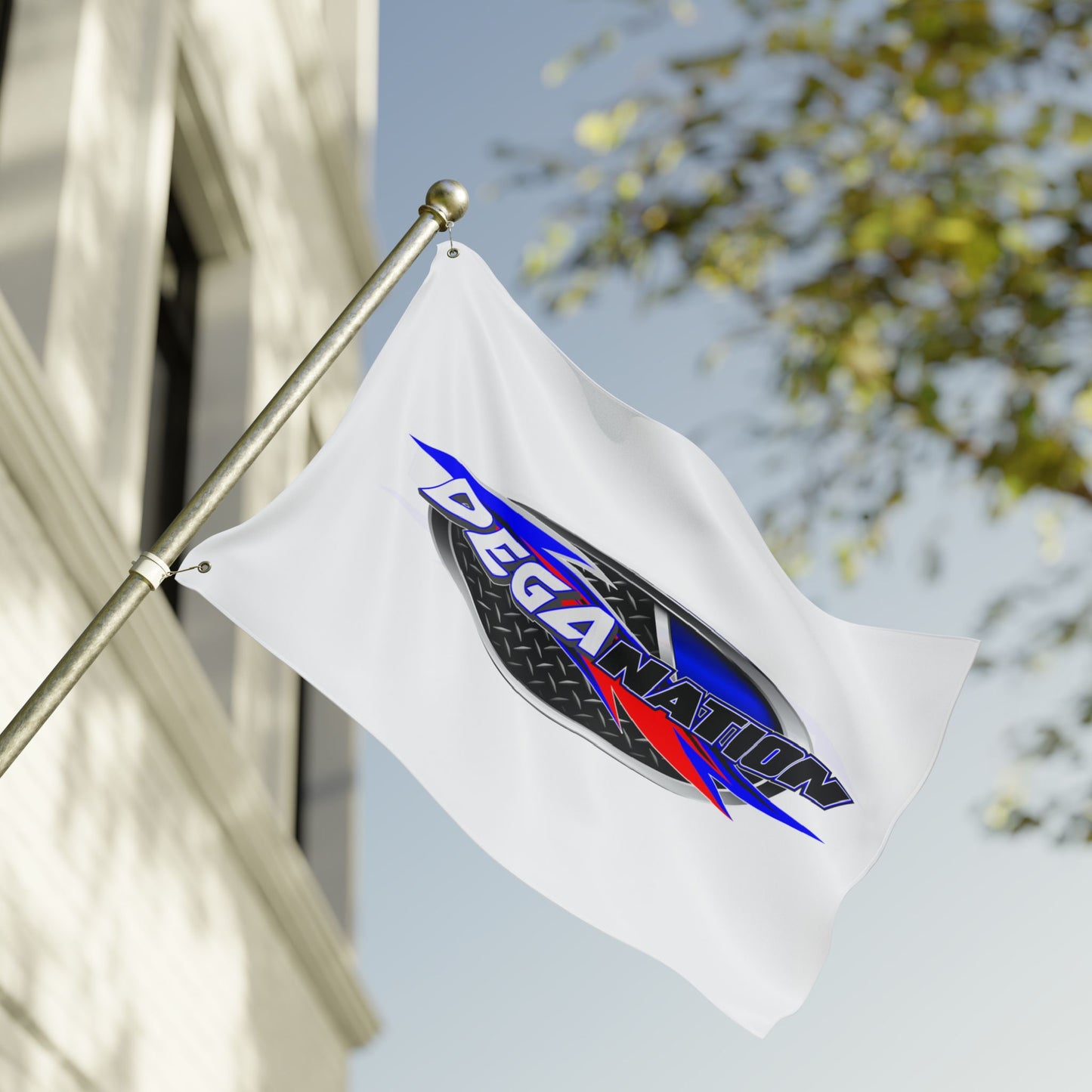 DegaNation Racing Flag — Double-Sided Motorsport Banner