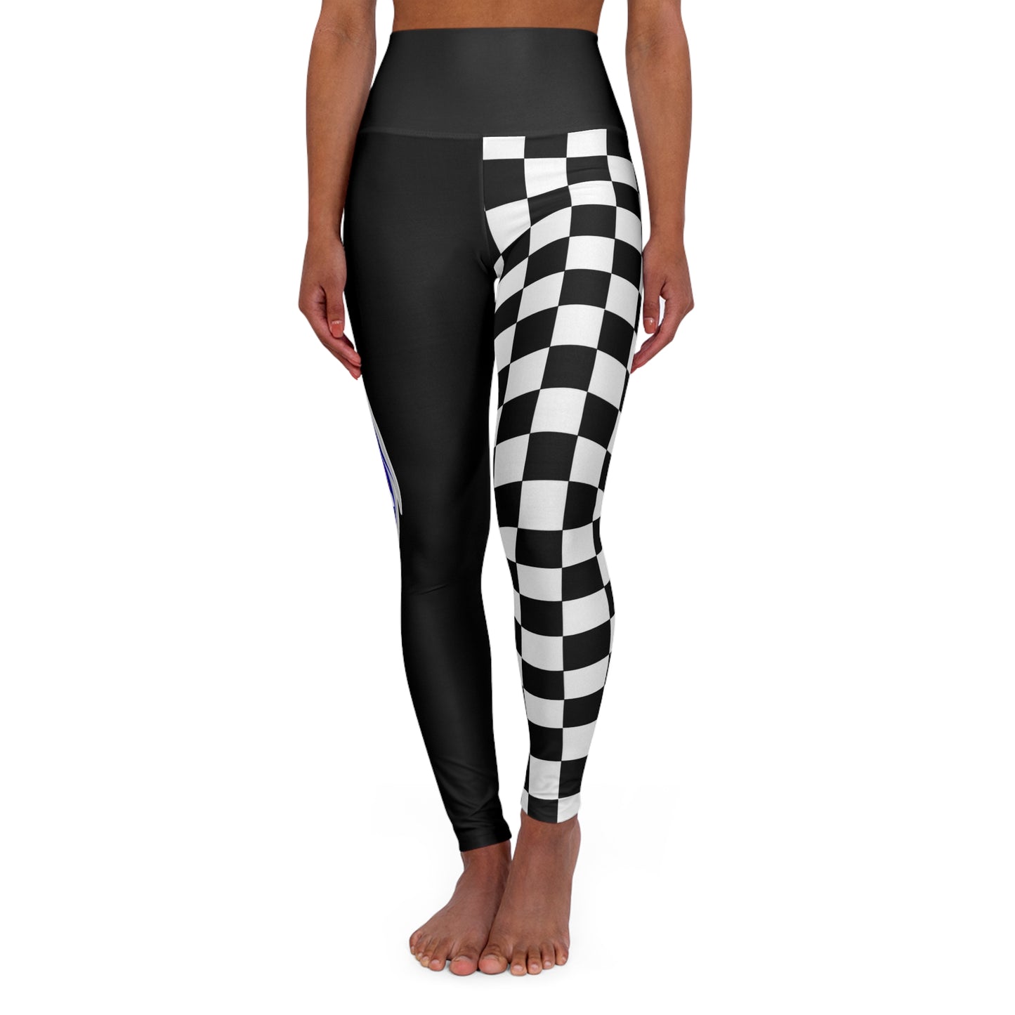 Trendy High Waisted Yoga Leggings, Checkered Print, Exercise Wear, Gift for Fitness Lovers, Stylish Athleisure
