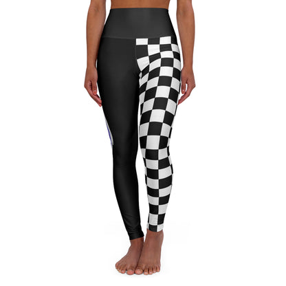 Trendy High Waisted Yoga Leggings, Checkered Print, Exercise Wear, Gift for Fitness Lovers, Stylish Athleisure