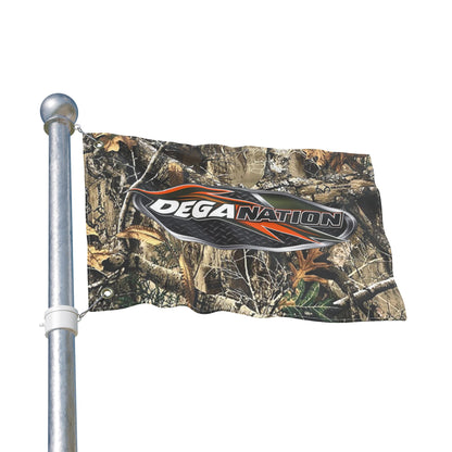DegaNation Camo Double-Sided Flag — Outdoor Hunting & Truck Banner