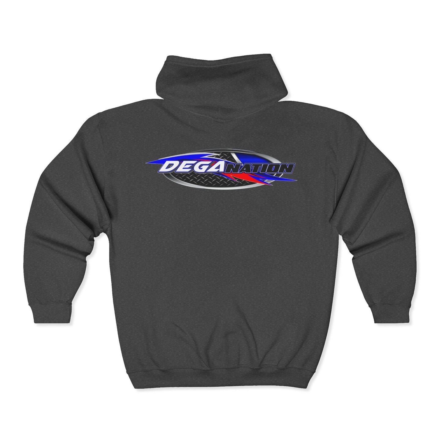 DEGA Nation Full Zip Hoodie - Unisex Athletic Sweatshirt for Race Fans